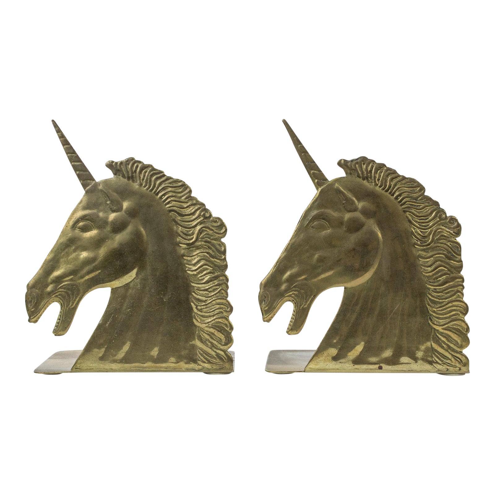 1970s Brass Unicorn Bookends a Pair Chairish
