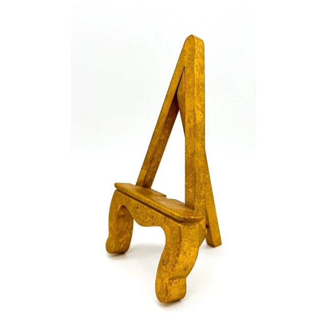 Florentine Vintage Italian Florentine Gold Gilt Wood Display Easel – Baroque Tabletop Accent For Sale - Image 4 of 10