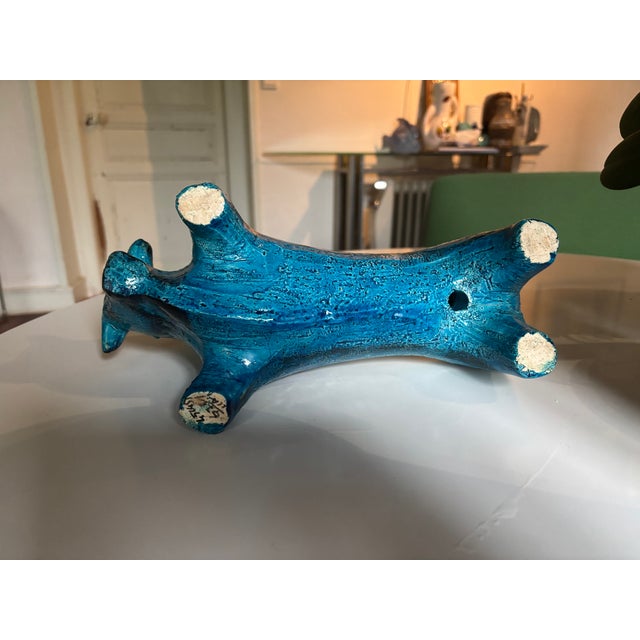Ceramic Sculptural Rimini Blu Bull by Aldo Londi for Bitossi Ceramiche, Italy, 1960s For Sale - Image 7 of 13