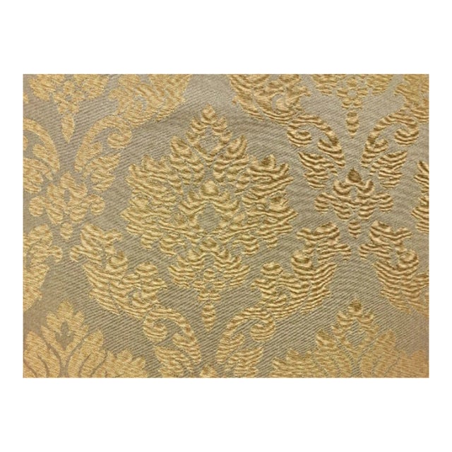 Old Gold Floral Damask Upholstery Drapery Fabric For Sale