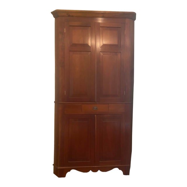 1980s Kentucky Bench Made Corner Cabinet For Sale