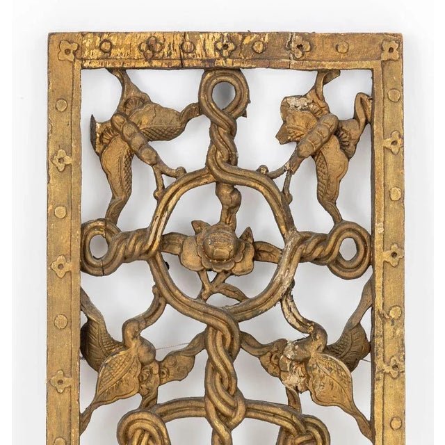 Louis XVI Style Giltwood Architectural Element, 19th century, with carved flower basket, garland, and floral motif. 47" H...