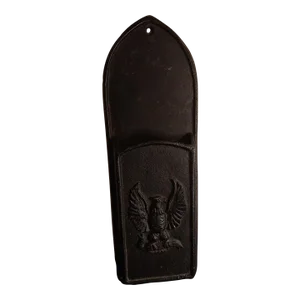 1950s Cast Iron Eagle Embossed Matchstick Holder & Wall Pocket