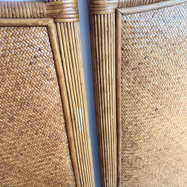 Boho Chic Reed and Wicker Twin Headboards - A Pair For Sale In Miami - Image 6 of 7