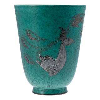 Ceramic Argenta Vase by Wilhelm Kåge for Gustavsberg, Sweden, 1940s For Sale