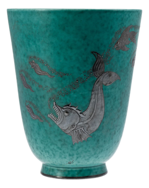Ceramic Argenta Vase by Wilhelm Kåge for Gustavsberg, Sweden, 1940s