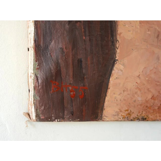 Textile Richard Hackett 1955 Modernist Female Nude Painting For Sale - Image 7 of 10