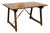 French 19th Century Walnut Console Table with Trestle Base and Iron Stretchers For Sale