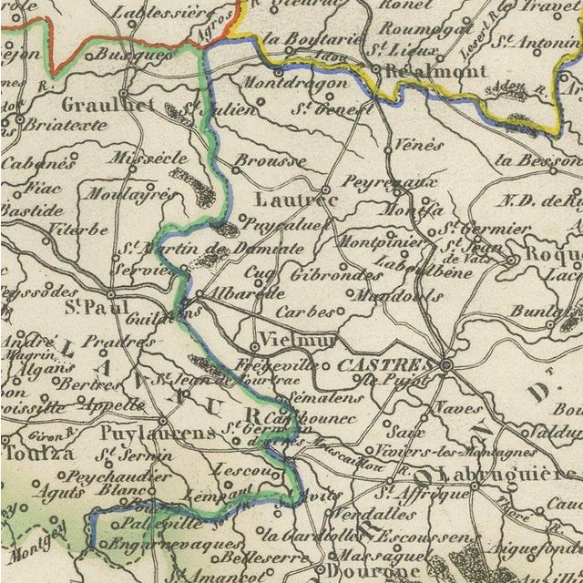 Antique Map of the Tarn, Albi and the Navigator La Perouse, 1860 For Sale - Image 4 of 12