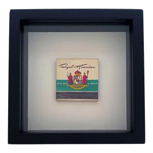 Mid 20th Century Vintage Framed Matchbook From the Royal Hawaiian Hotel