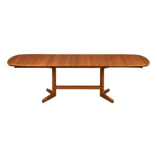 1970s Refinished 99” Danish Modern Solid Teak Dining Table For Sale
