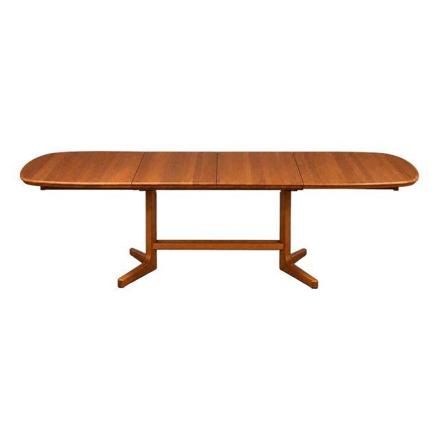 1970s Refinished 99” Danish Modern Solid Teak Dining Table For Sale