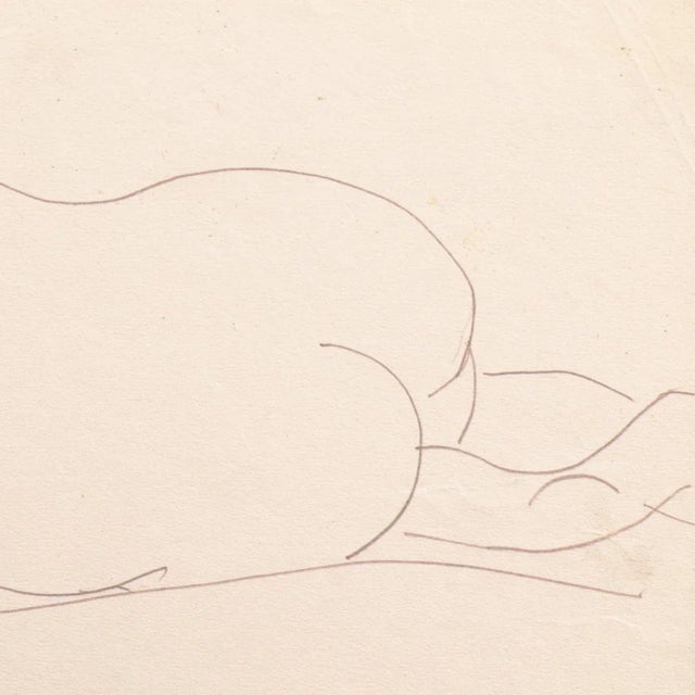 Mid-Century Modern 'Reclining Nude' by Victor Di Gesu, Paris, Louvre, Académie Chaumière Et Etrangères, Los Angeles County Museum of Art, San Francisco Art Association For Sale - Image 3 of 8