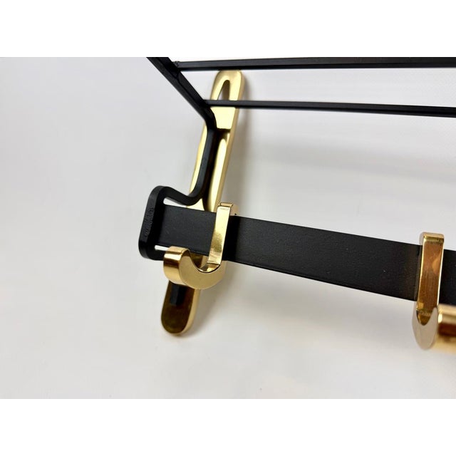 1960s Mid-Century Modern Cast Iron and Brass Coat and Hat Rack, 1960s For Sale - Image 5 of 12
