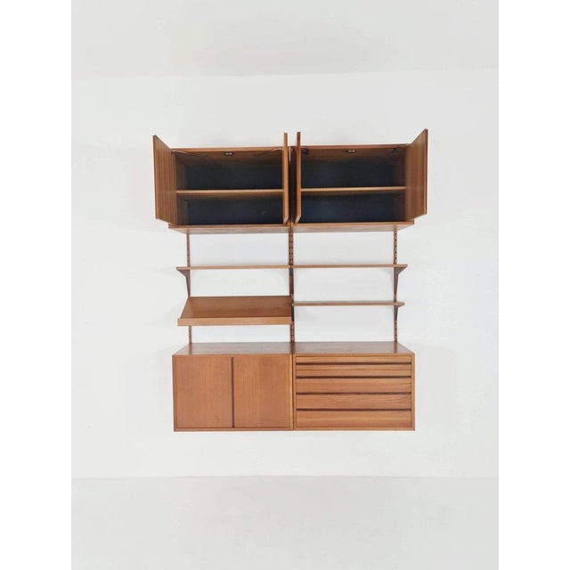 Mid-Century Danish Teak Wall Unit with Records Cabinet and Magazine Rack by Poul Cadovius for Cado, 1960s For Sale - Image 10 of 11