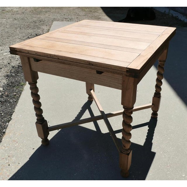 Small Golden Oak Cottage Draw Leaf Table, 1920s For Sale - Image 4 of 8
