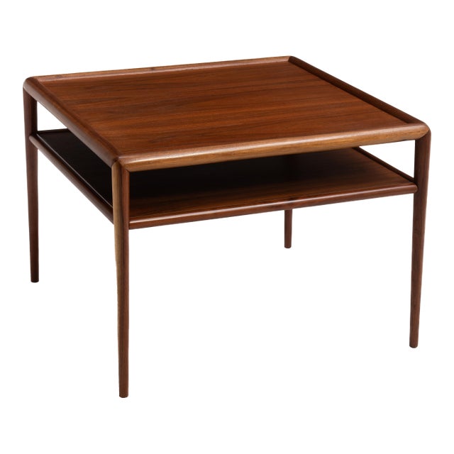 t.h. Robsjohn-Gibbings Widdicomb Square Two Tiered Cocktail Coffee Lamp End Table 1957 For Sale