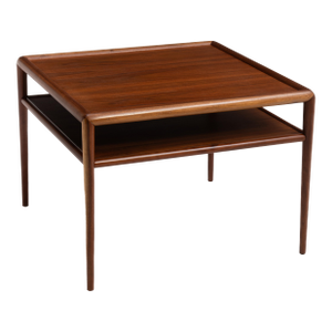 T.H. Robsjohn-Gibbings Widdicomb Square Two Tiered Cocktail Coffee Lamp End Table 1957
