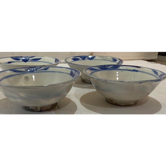 Antique Chinese Blue & White Porcelain Plates and Bowls Set of 10