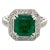 3 Carat Colombian Emerald in 18K White Gold Ring & Round Cut Diamond Halo, Size 5.5 For Sale