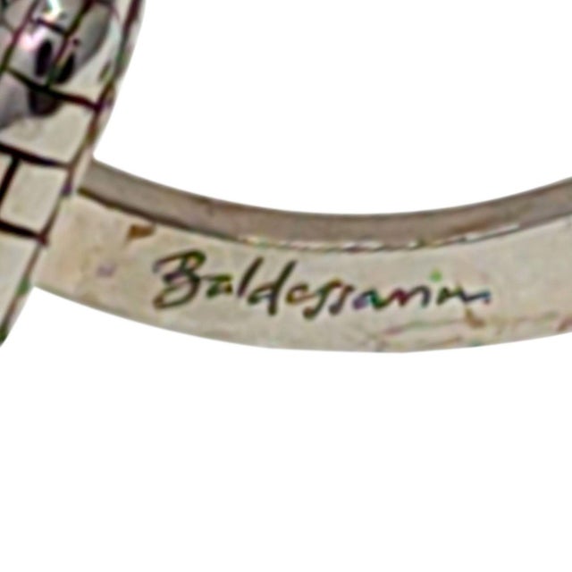 Contemporary Baldessarini Snake Skin Sterling Silver Cuff Links, A Pair For Sale - Image 3 of 4