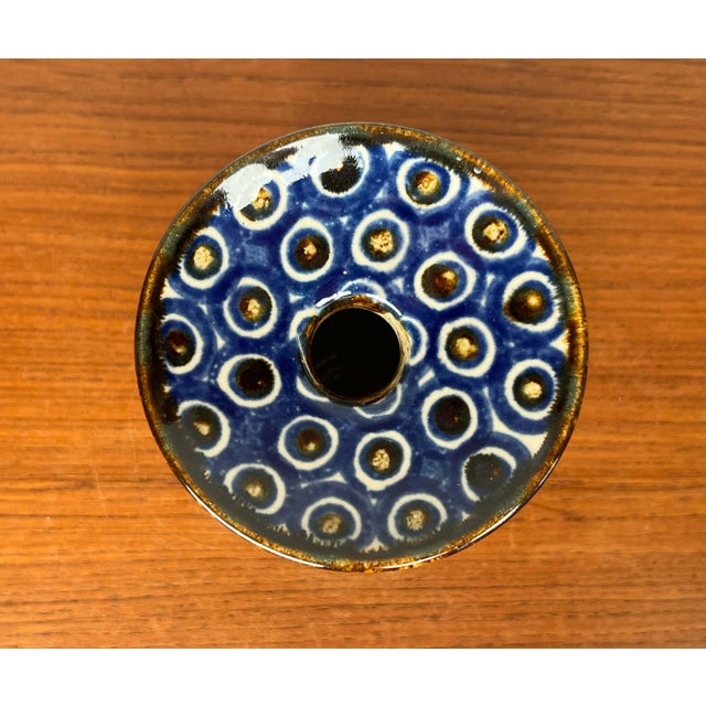 Mid-Century Modern Mid-Century Modern German Vase with Peacock Design For Sale - Image 3 of 13