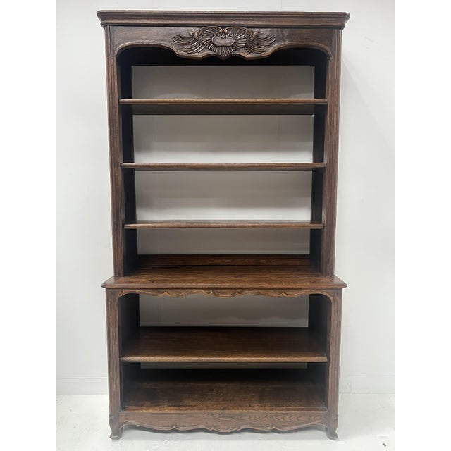 Louis XV Style 2-Part Wall-Mounted Bookcase in Oak, 20th Century For Sale - Image 16 of 16