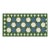 Handmade Woolen Dhurrie Runner, Moss Green, White and Sky Blue Swedish Tile Runner- 3.5'x10' For Sale