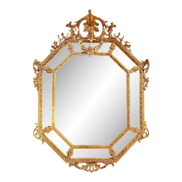 Antique Giltwood Mirror in French Louis XVI Style For Sale