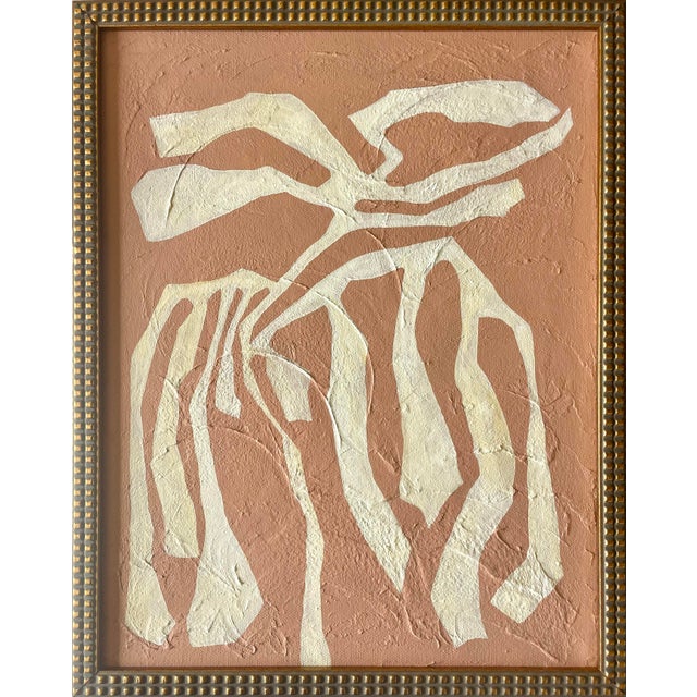 Contemporary A 2026 Pair of Abstract Botanical Paintings on Canvas by Artist r.k. Red For Sale - Image 3 of 6