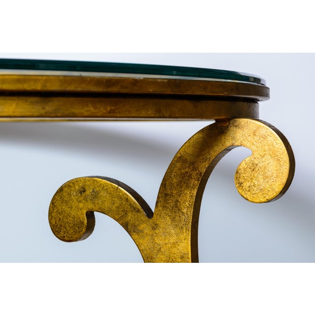 Hollywood Regency Gilt Center Table, Two Tier Glass Top For Sale In West Palm - Image 6 of 13
