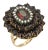 Late 20th Century 17302 - Garnet & Seed Pearls 14k Yellow Gold Cluster Ring, Size 4 For Sale