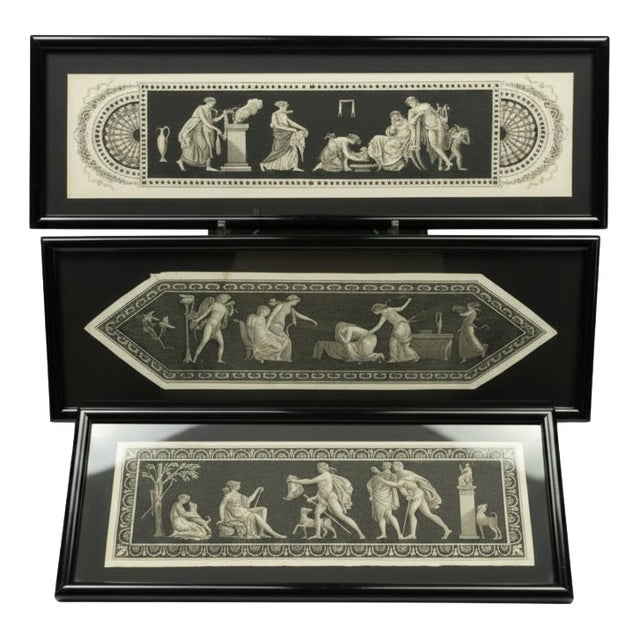 Grand Tour Classical Friezes, 1790, Stipple Engravings, Set of 3 For Sale