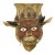 Vintage Tibetan Gilt Copper Jeweled Ritual Mask With Coral and Turquoise Inlay For Sale