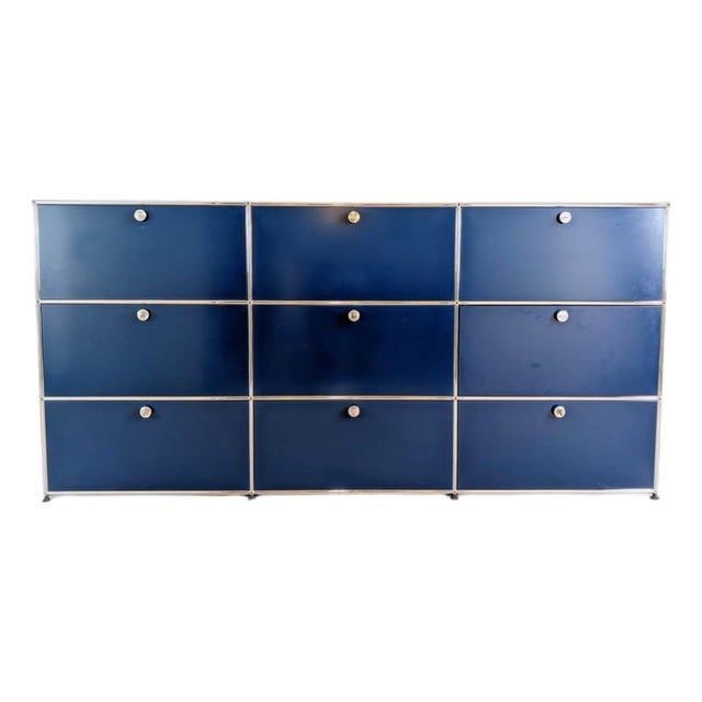 Blue Steel Sideboard by Fritz Haller for USM Haller For Sale
