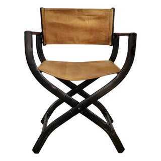 Restoration Hardware French Leather Director’s Armchair For Sale