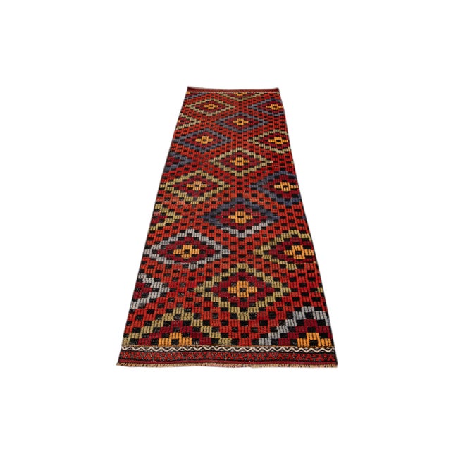 Mid-20th Century Vintage Sumakh Runner Rug 3 X 9 For Sale - Image 11 of 13