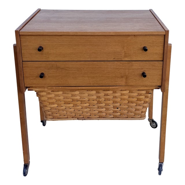 German Sewing Box with Drawers and Basket, 1970s For Sale