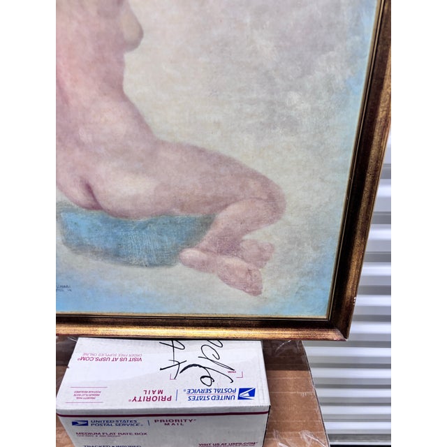 The selected image shows an oil painting in a decorative dark wood and gold frame depicting a seated female nude from...
