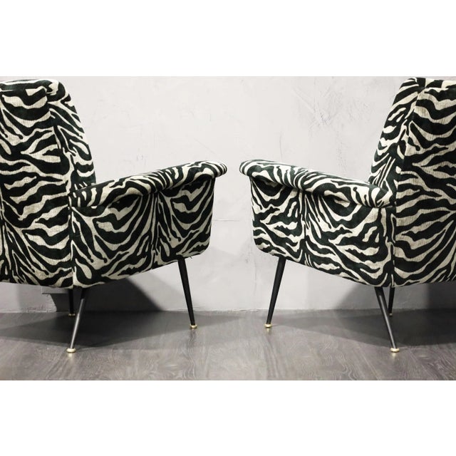 Mid 20th Century Pair of French Lounge Chairs in New Upholstery For Sale In Dallas - Image 6 of 15