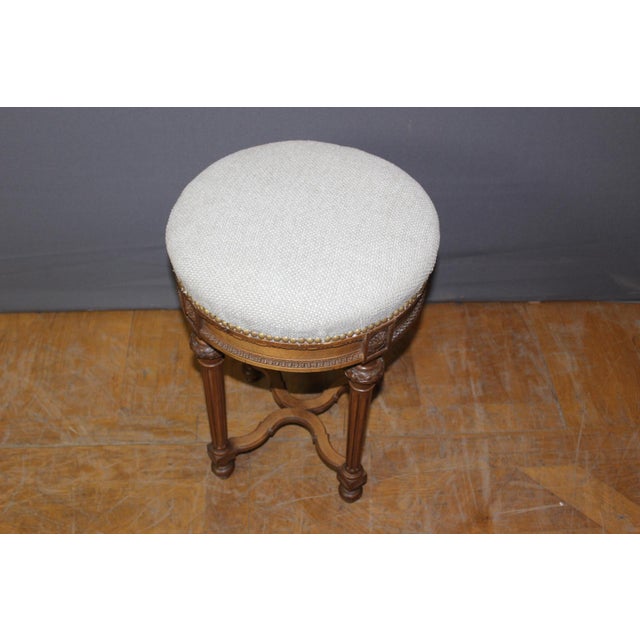 Louis XVI Style Walnut Stool, 1900 For Sale - Image 4 of 11