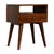 Modern Solid Chestnut Night Table With Brass Details For Sale - Image 3 of 8