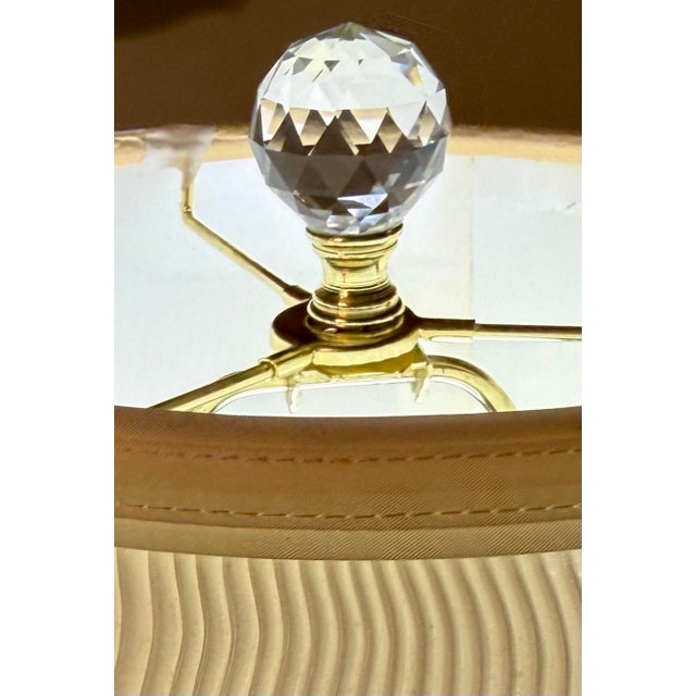 Mid 20th Century Crystal and Gold Toned Vintage Table Lamp For Sale - Image 9 of 12