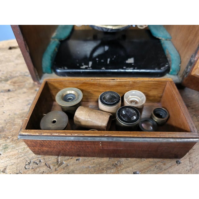 Antique Wood and Copper Combination Microscope, 1850s For Sale - Image 13 of 18