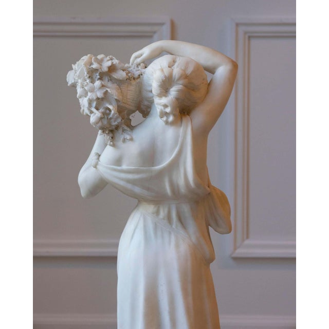 Late 19th Century Late 19th / Early 20th-Century Volterra Alabaster Figure of a Flower Girl For Sale - Image 5 of 18