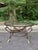 Neoclassical Vintage Neoclassical Style Iron & Brass Coffee Table With Glass Top For Sale - Image 3 of 5