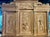 French Beautiful 19th Century Pitch Pine Double Buffet With Hand Carved Motifs and Brass Hardware For Sale - Image 3 of 12