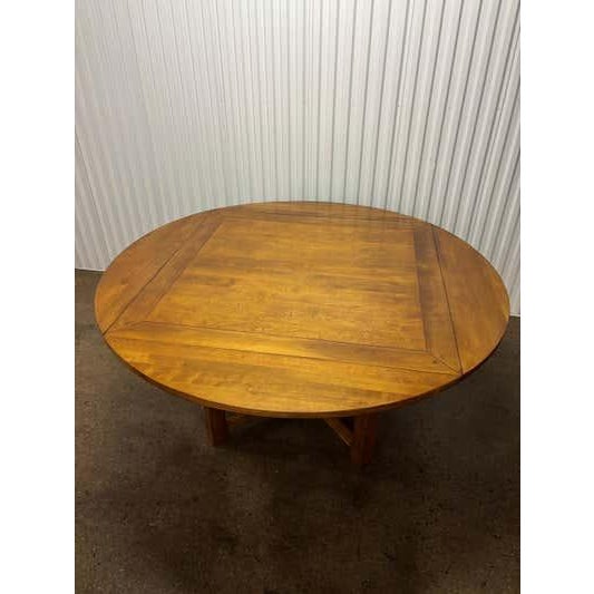 Expandable Wood Dining Table, Light Walnut Stain, Modern Design, 1990 For Sale - Image 9 of 17