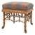 William Switzer Faux Bamboo Ottoman - BenchWith Plaid Upholstery For Sale