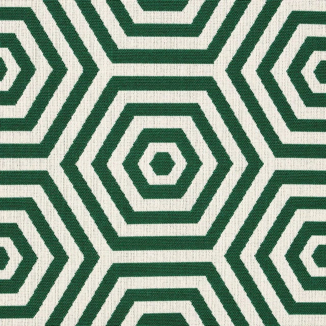 Traditional Sample - Schumacher Bees Knees Indoor/Outdoor Fabric, Emerald For Sale - Image 3 of 4